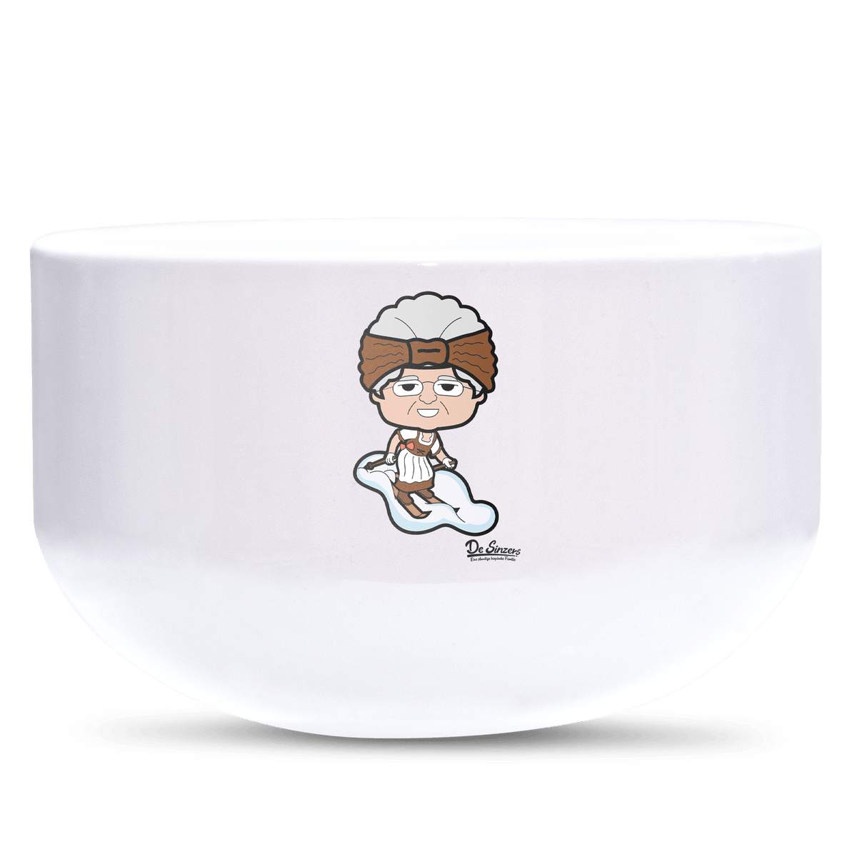 Die Oid Sinzerin Skifahrer Keramik Mueslischale Weiss 600ml Staffelberg Front