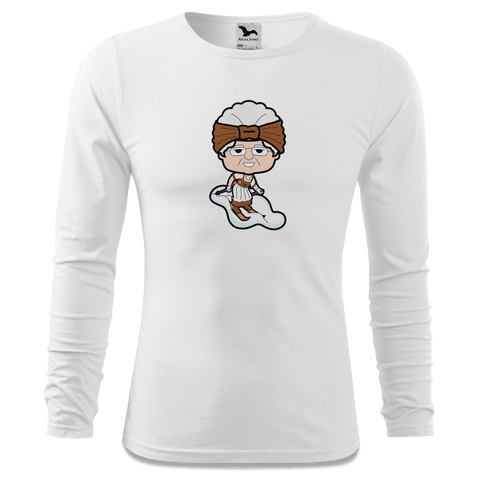 Die Oid Sinzerin Skifahrer Longsleeve Fitted Herren Weiss Hoehensteig Front