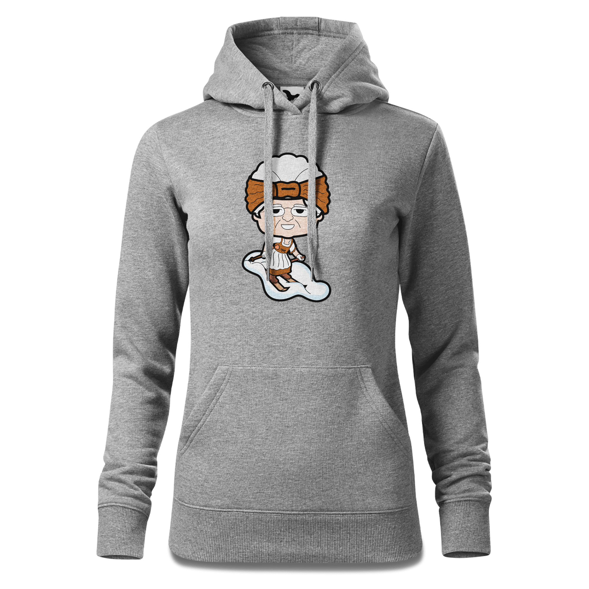 Die Oid Sinzerin Skifahrer Sweatshirt Hoody Damen Grau Meliert Kieling Front
