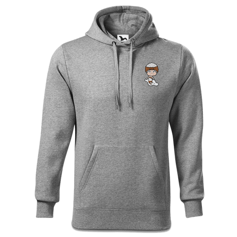 Die Oid Sinzerin Skifahrer Sweatshirt Hoody Herren Grau Meliert Puster Front