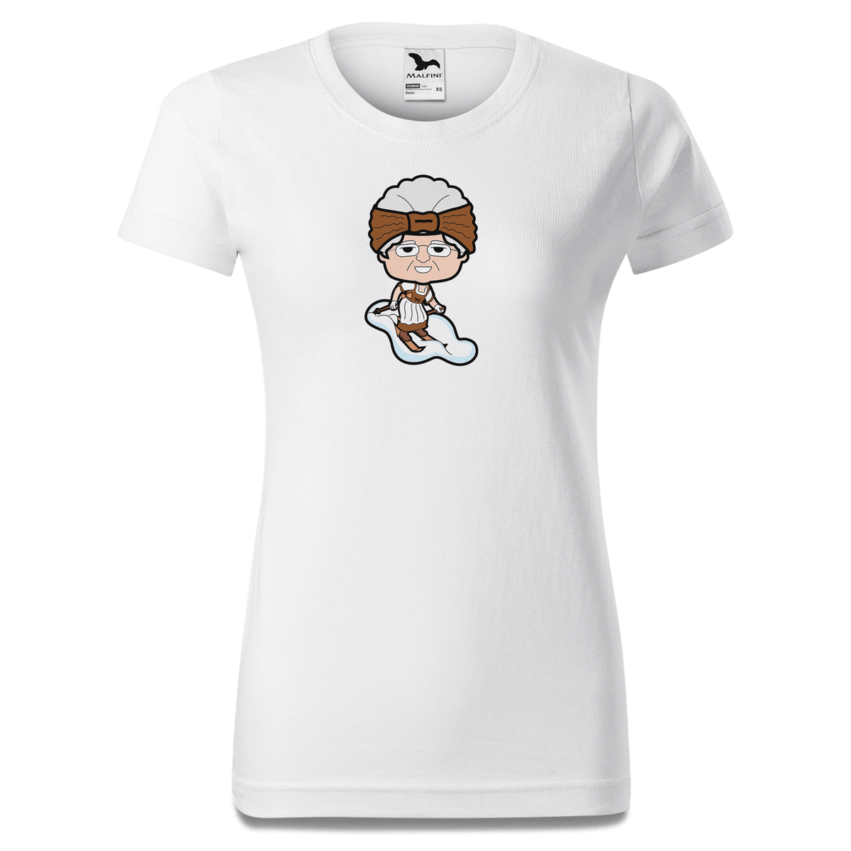 Die Oid Sinzerin Skifahrer T Shirt Damen Weiss Gehering Front