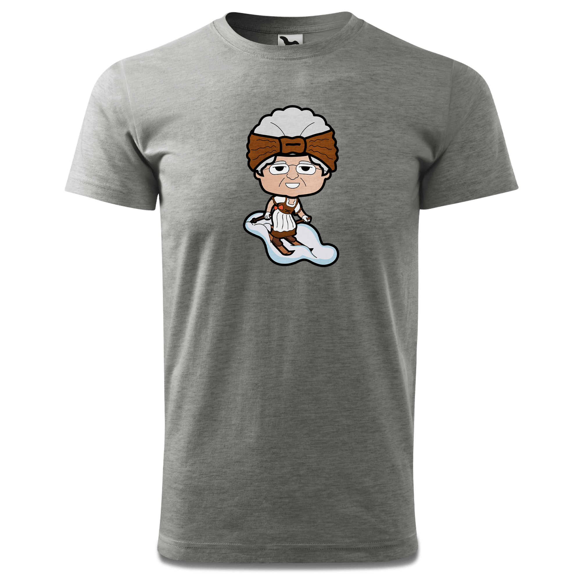 Die Oid Sinzerin Skifahrer T Shirt Herren Grau Meliert Hofau Front