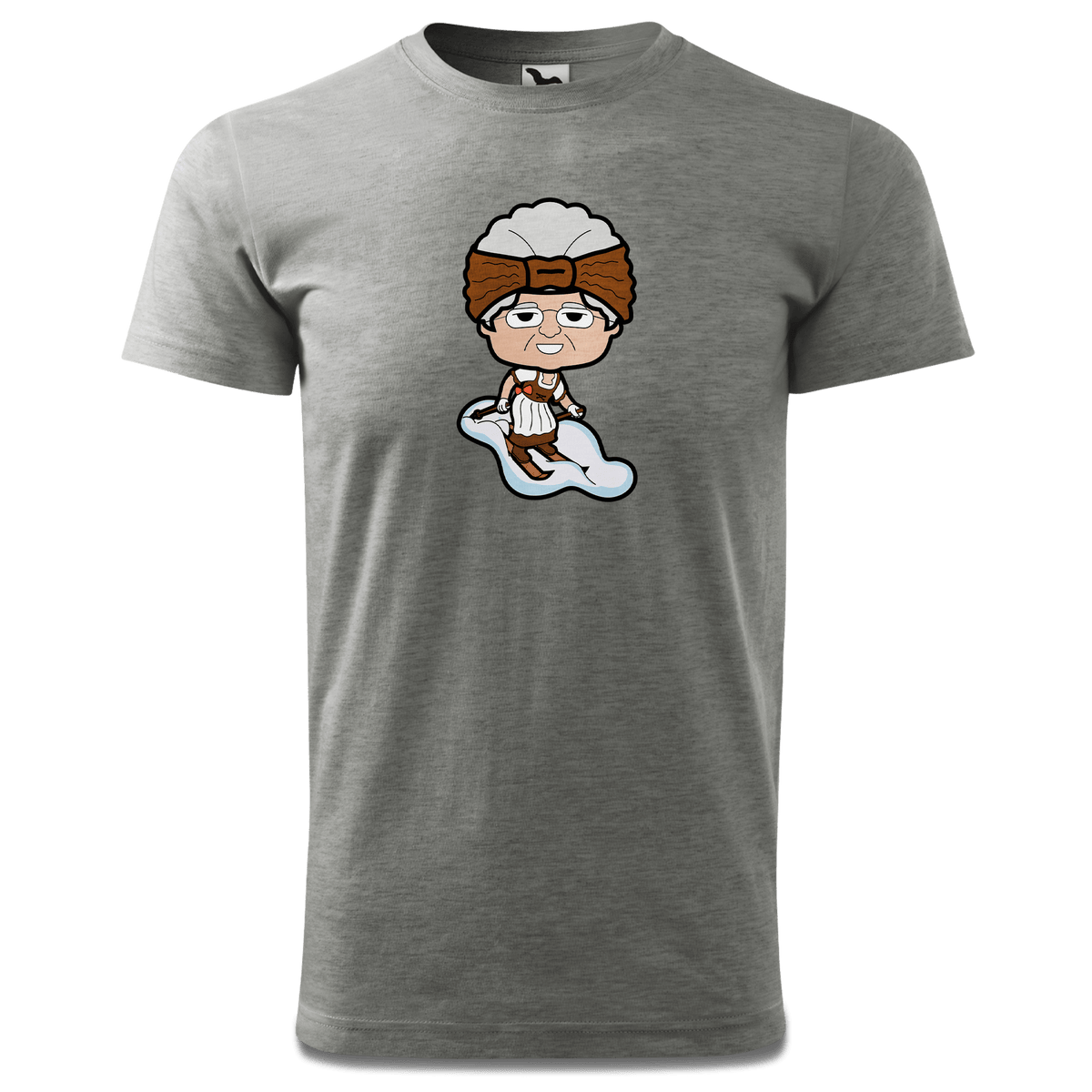Die Oid Sinzerin Skifahrer T Shirt Herren Grau Meliert Hofau Front