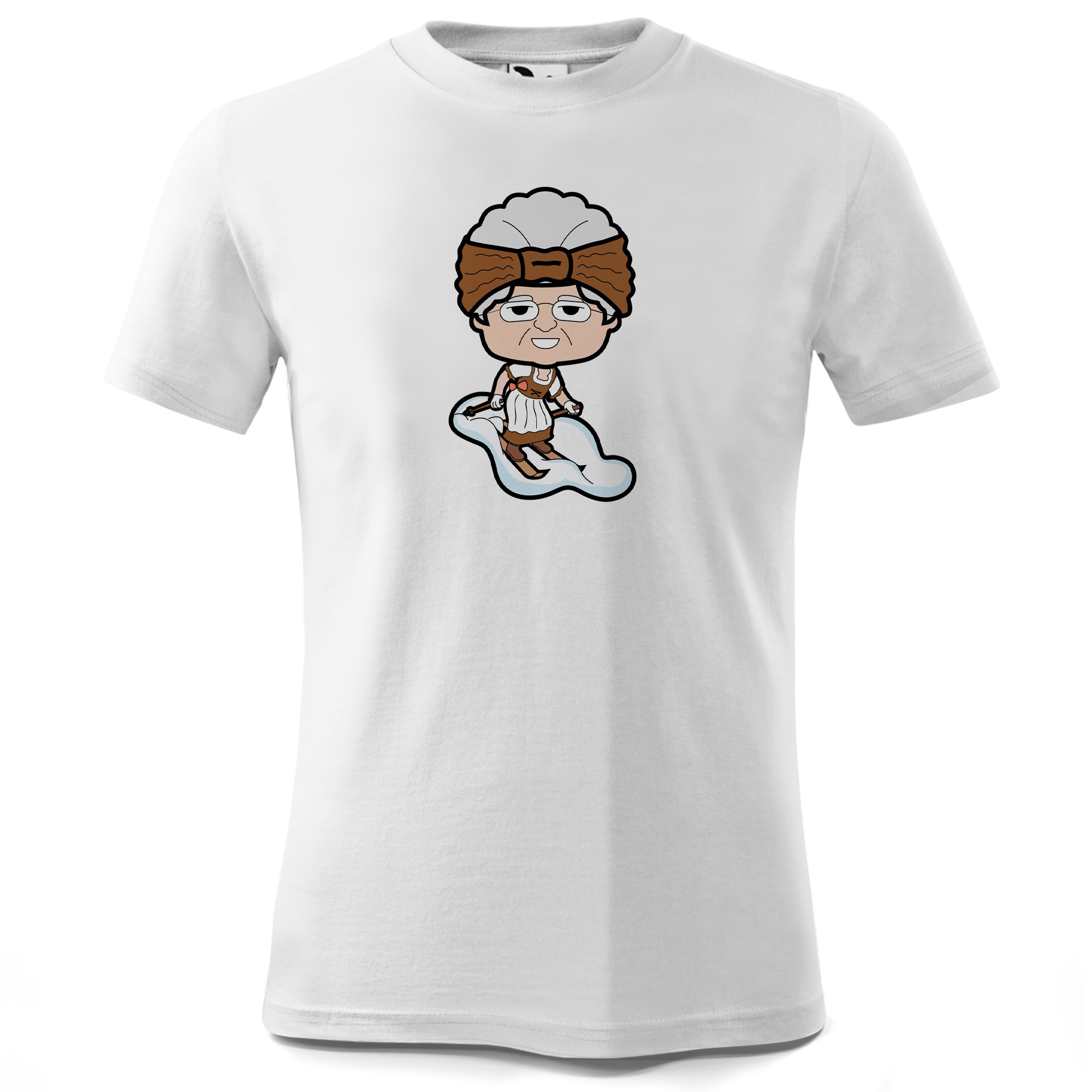 Die Oid Sinzerin Skifahrer T Shirt Kinder Weiss Seilbahnweg Front