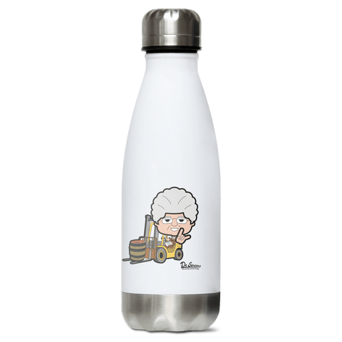 Die Oid Sinzerin Staplerfahrer Edelstahl Thermoflasche 350ml Weiss Silber Kreuzspitze Front