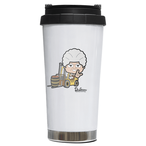 Die Oid Sinzerin Staplerfahrer Edelstahl Trinkbecher To Go 470ml Weiss Wildbarren Front