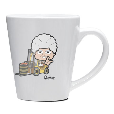 Die Oid Sinzerin Staplerfahrer Keramik Kaffeetasse 200ml Weiss Herzogstand Front