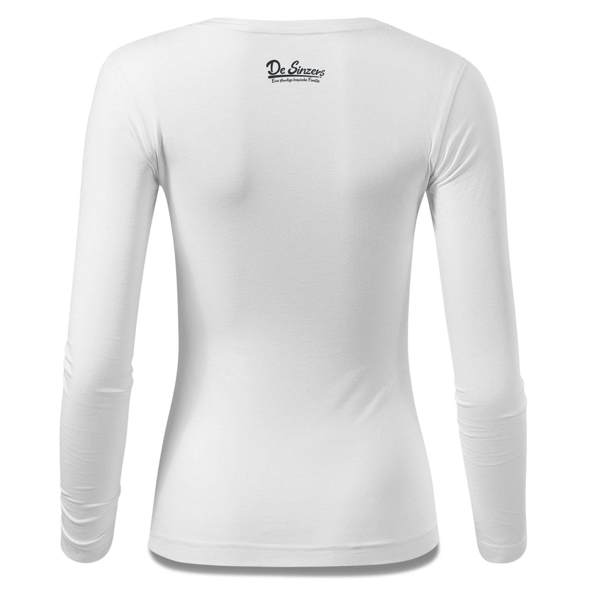 Die Oid Sinzerin Staplerfahrer Longsleeve Fitted Damen Weiss Kronstauden Back