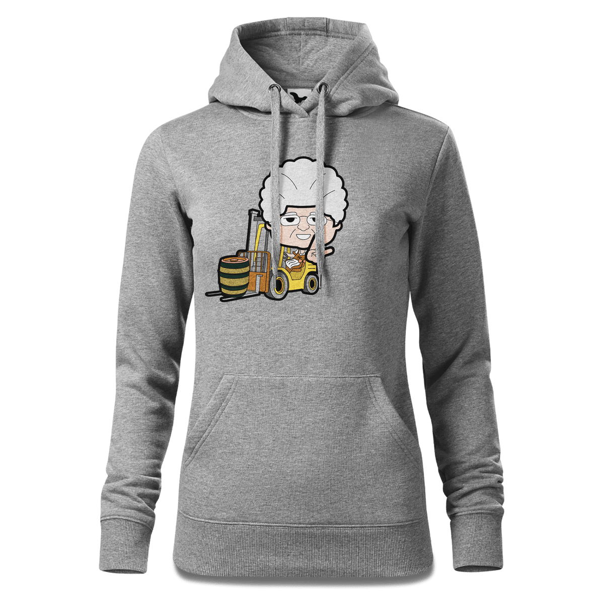 Die Oid Sinzerin Staplerfahrer Sweatshirt Hoody Damen Grau Meliert Kieling Front