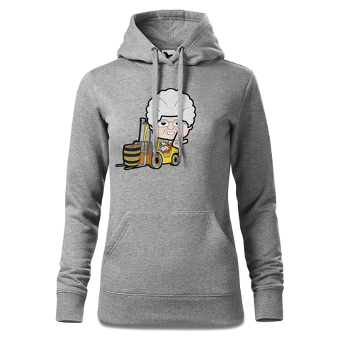 Die Oid Sinzerin Staplerfahrer Sweatshirt Hoody Damen Grau Meliert Kieling Front