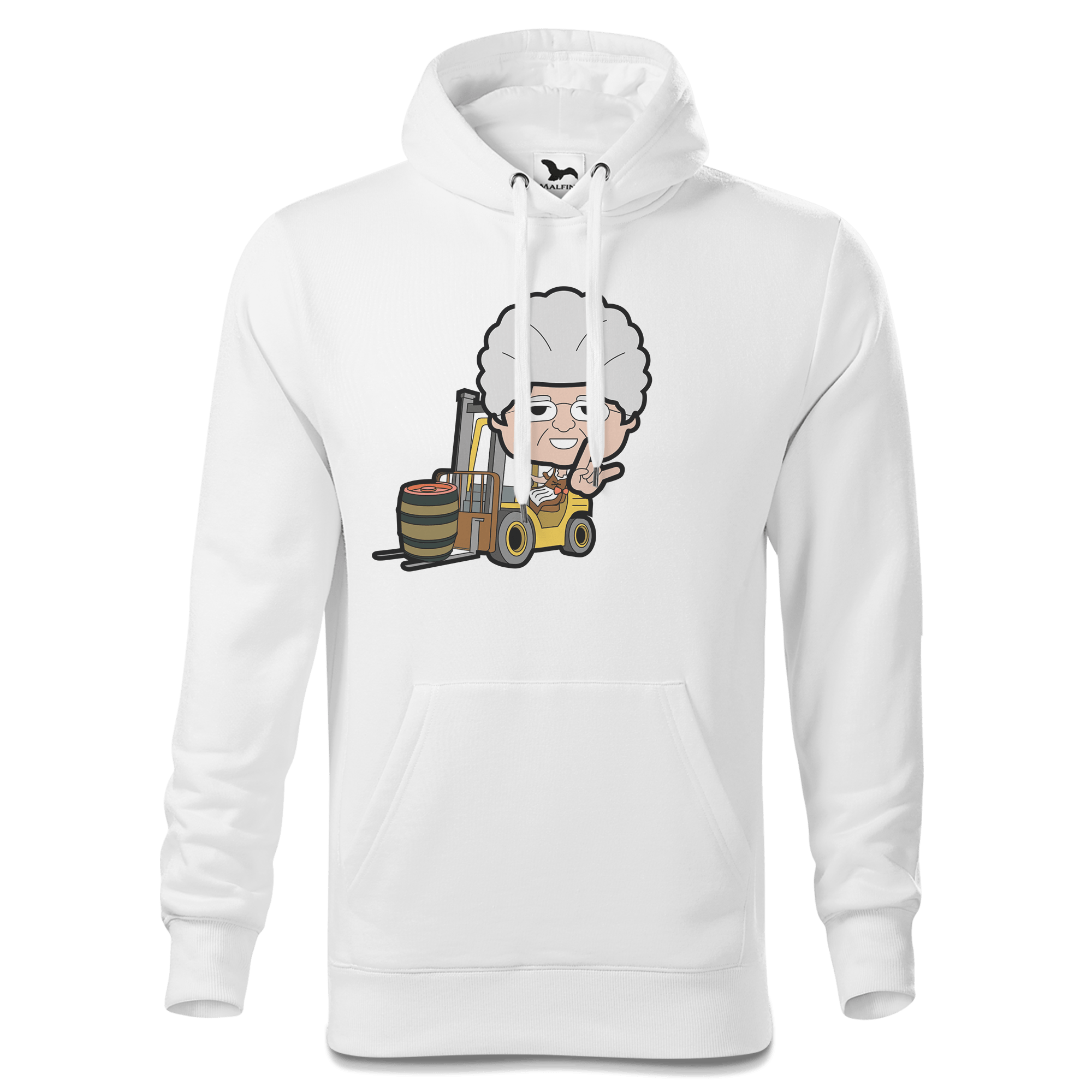 Die Oid Sinzerin Staplerfahrer Sweatshirt Hoody Herren Weiss Reikering Front