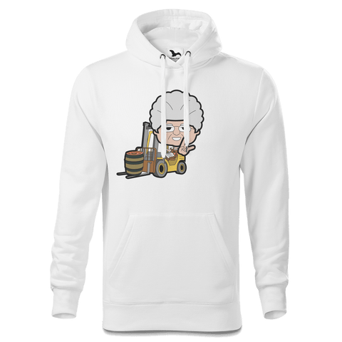 Die Oid Sinzerin Staplerfahrer Sweatshirt Hoody Herren Weiss Reikering Front