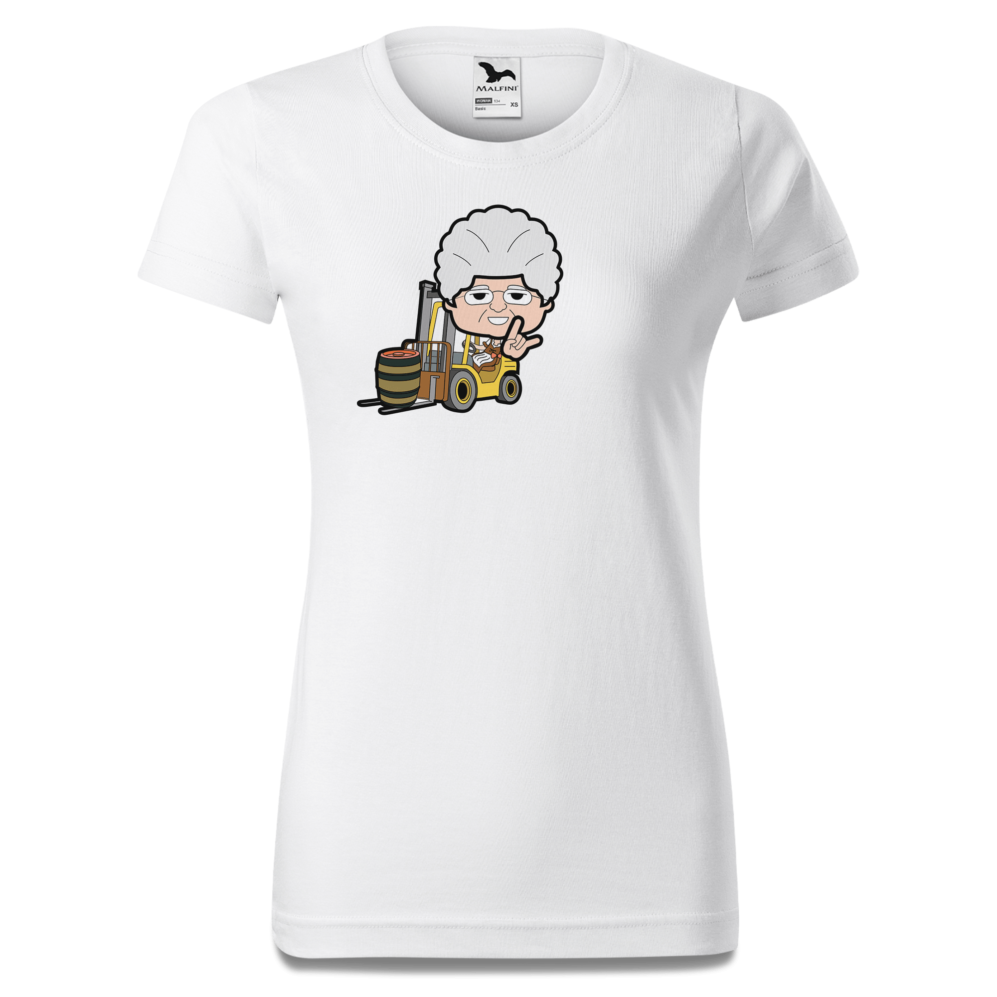 Die Oid Sinzerin Staplerfahrer T Shirt Damen Weiss Gehering Front