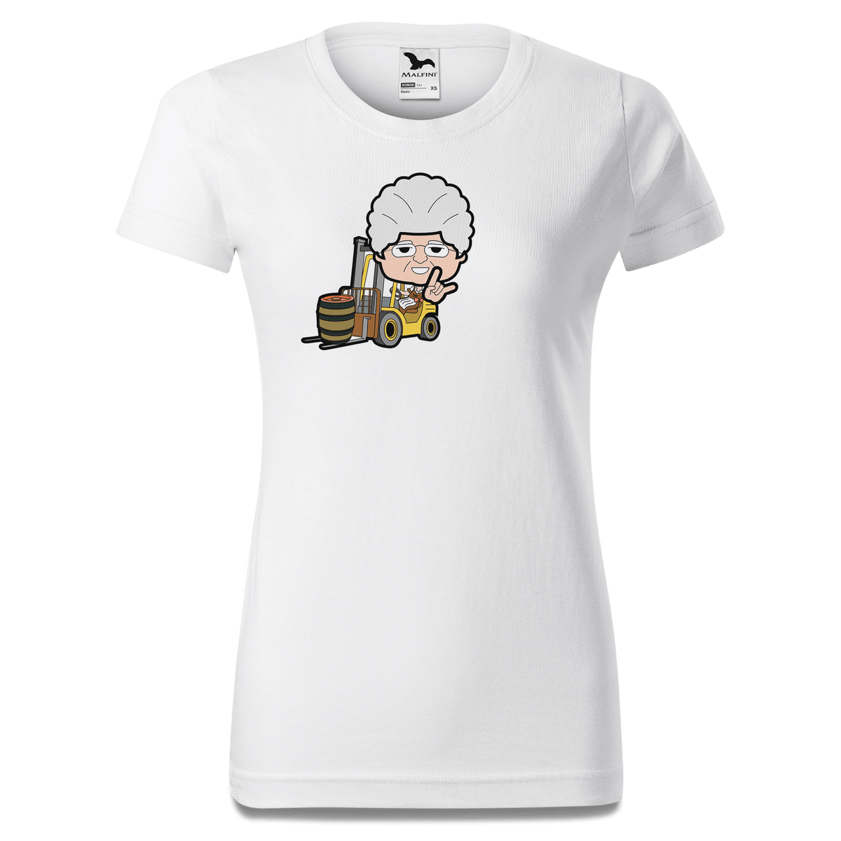 Die Oid Sinzerin Staplerfahrer T Shirt Damen Weiss Gehering Front