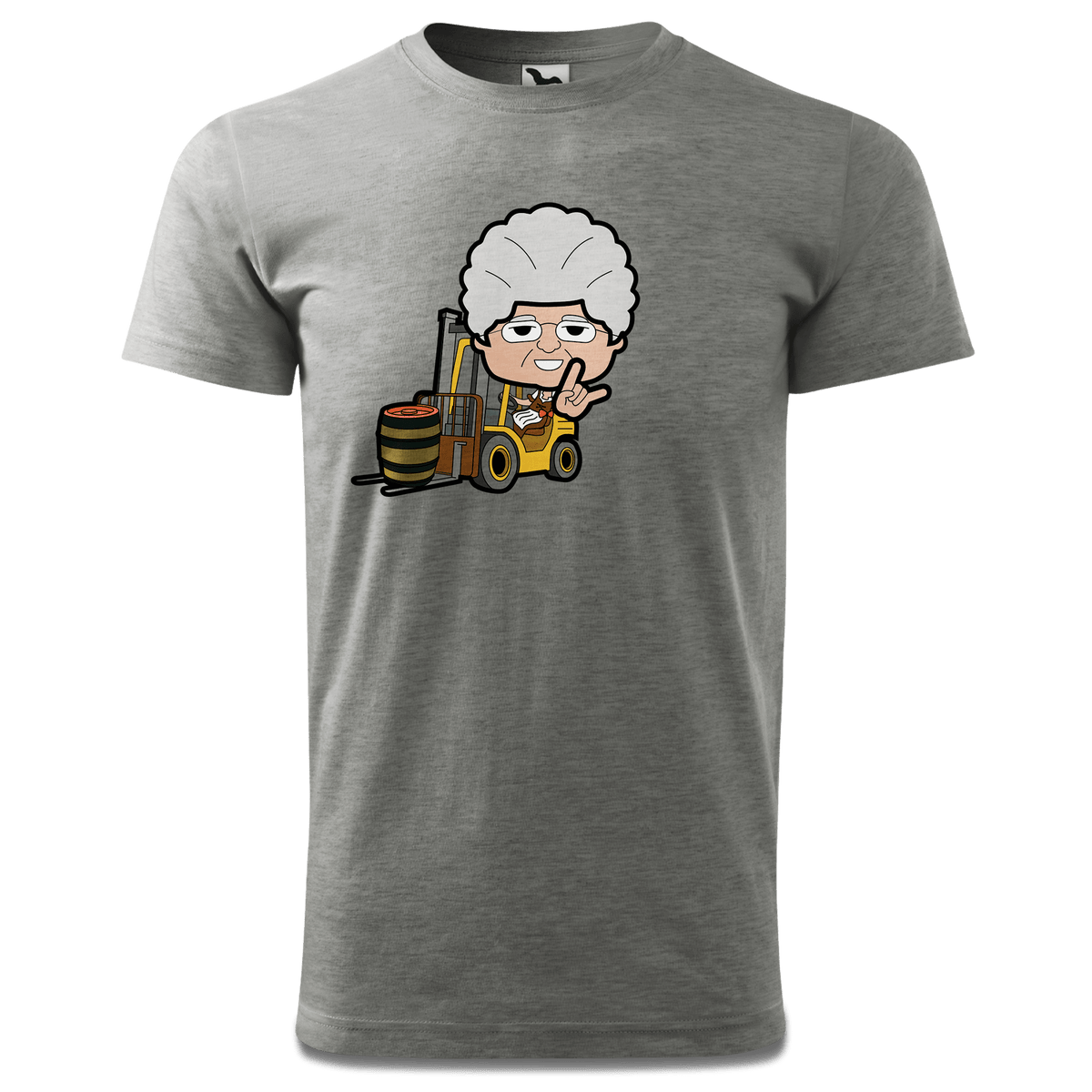 Die Oid Sinzerin Staplerfahrer T Shirt Herren Grau Meliert Hofau Front