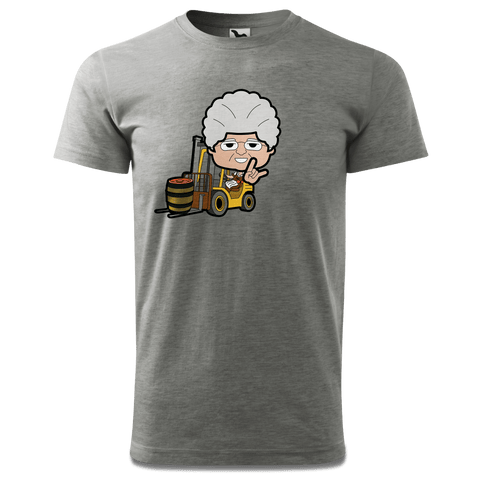 Die Oid Sinzerin Staplerfahrer T Shirt Herren Grau Meliert Hofau Front