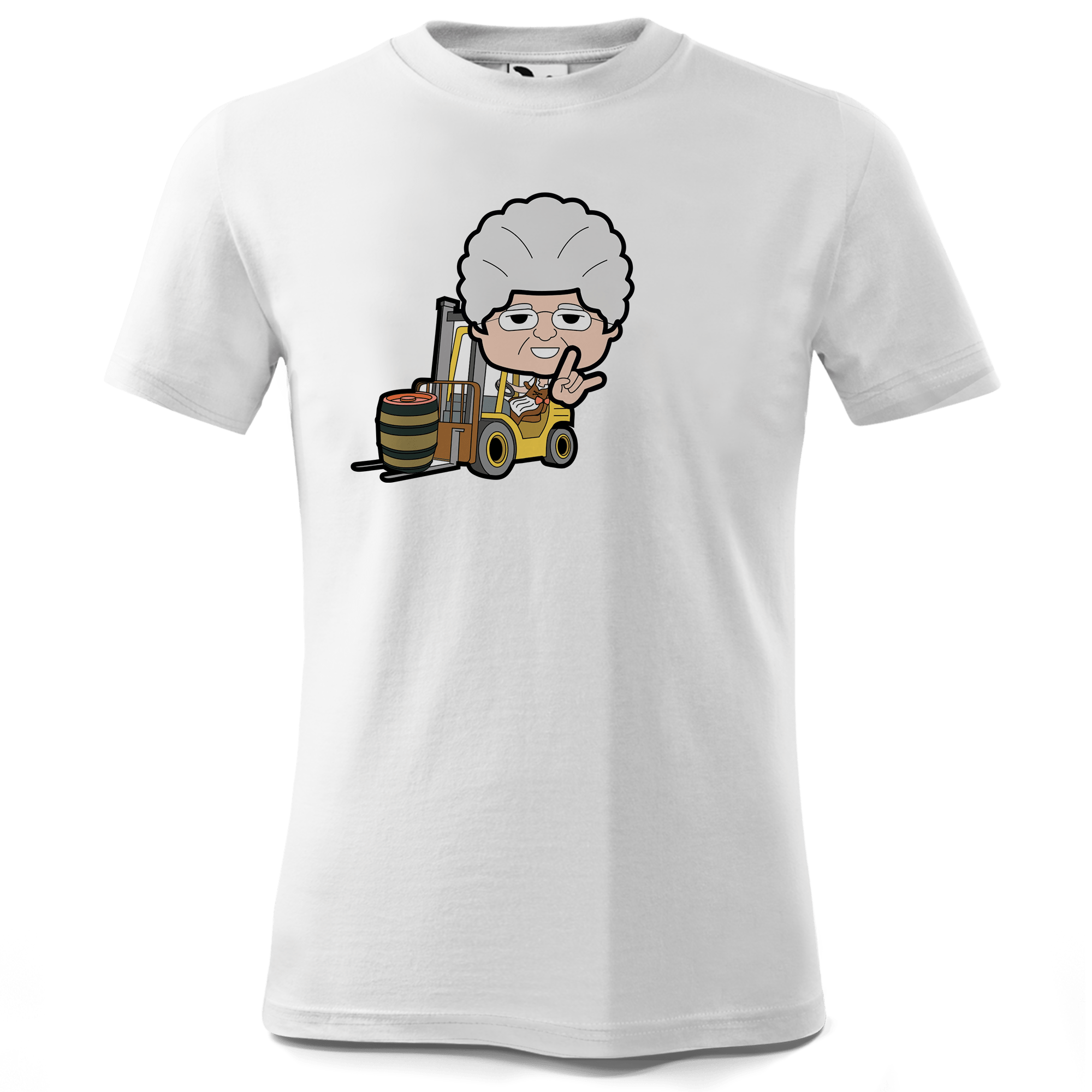 Die Oid Sinzerin Staplerfahrer T Shirt Kinder Weiss Seilbahnweg Front