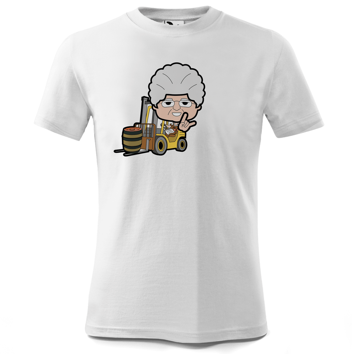 Die Oid Sinzerin Staplerfahrer T Shirt Kinder Weiss Seilbahnweg Front