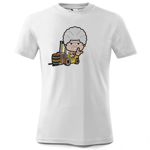 Die Oid Sinzerin Staplerfahrer T Shirt Kinder Weiss Seilbahnweg Front