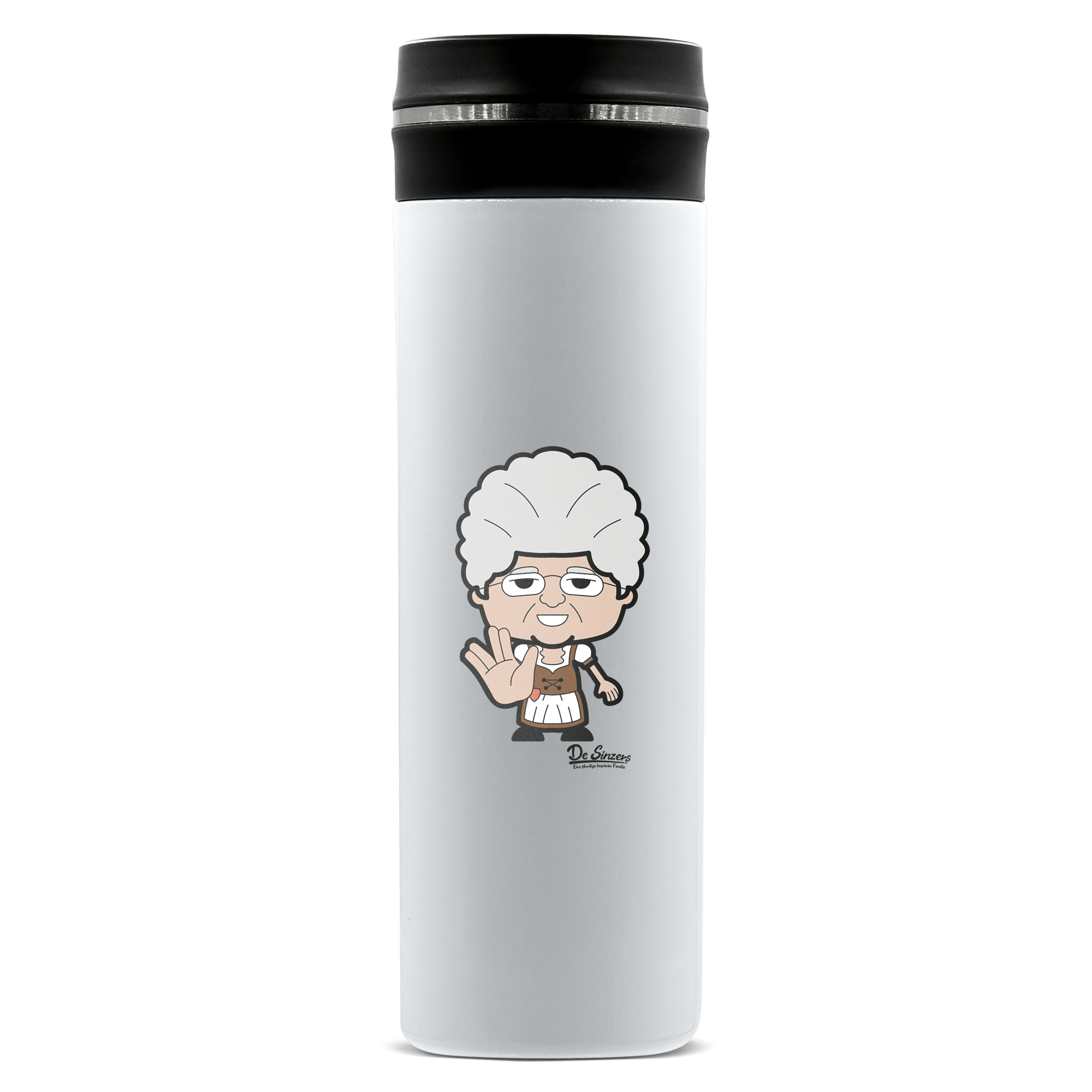 Die Oid Sinzerin Star Trek Fingers Edelstahl Thermoflasche 450ml Weiss Geigelstein Front