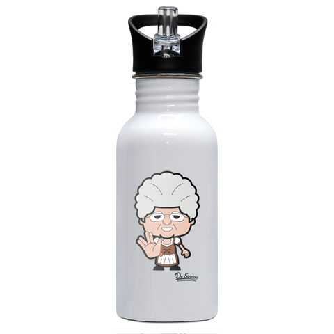 Die Oid Sinzerin Star Trek Fingers Edelstahl Trinkflasche mit klappbarem Mundstueck 500ml Weiss Rotwand Front