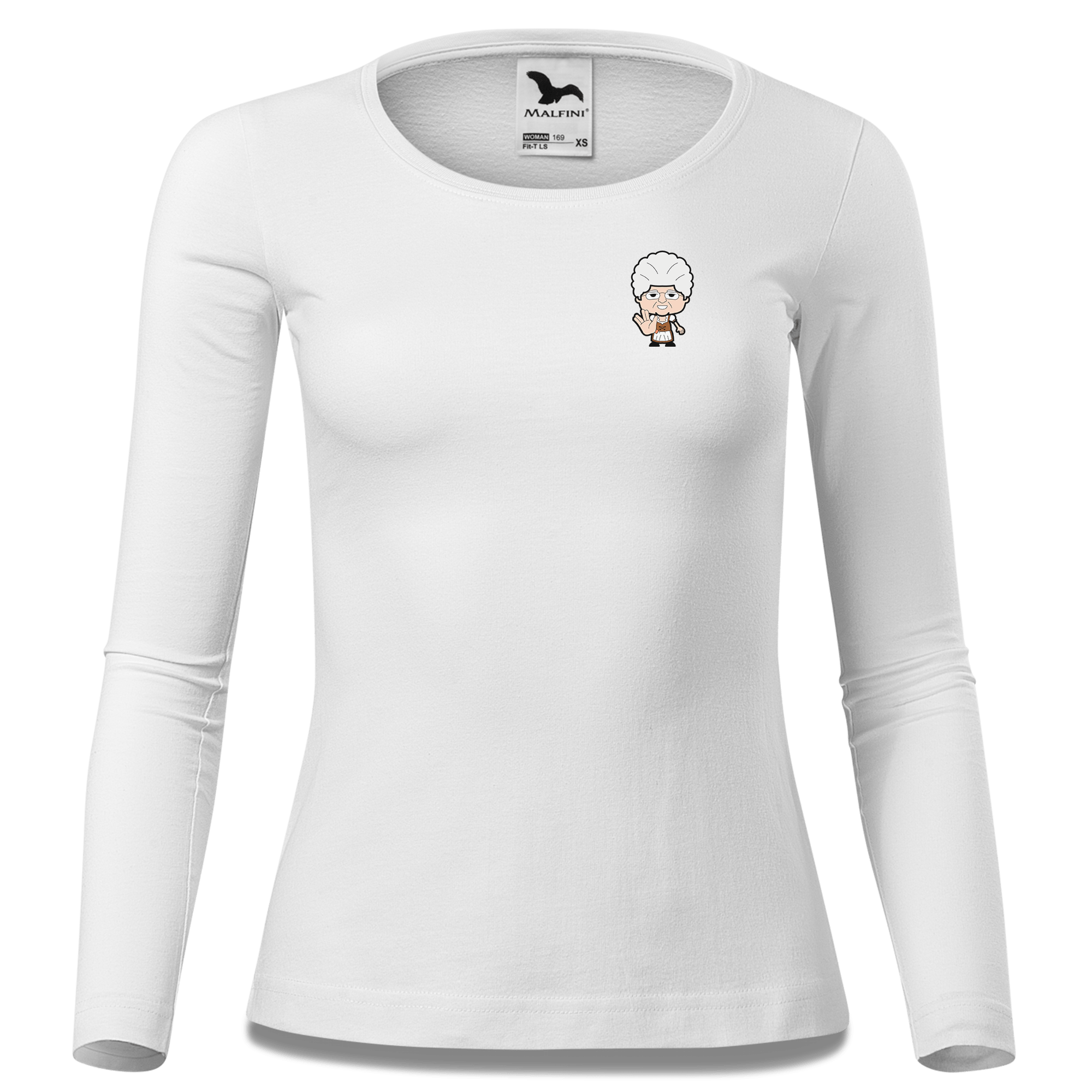 Die Oid Sinzerin Star Trek Fingers Longsleeve Fitted Damen Weiss Kronstauden Front