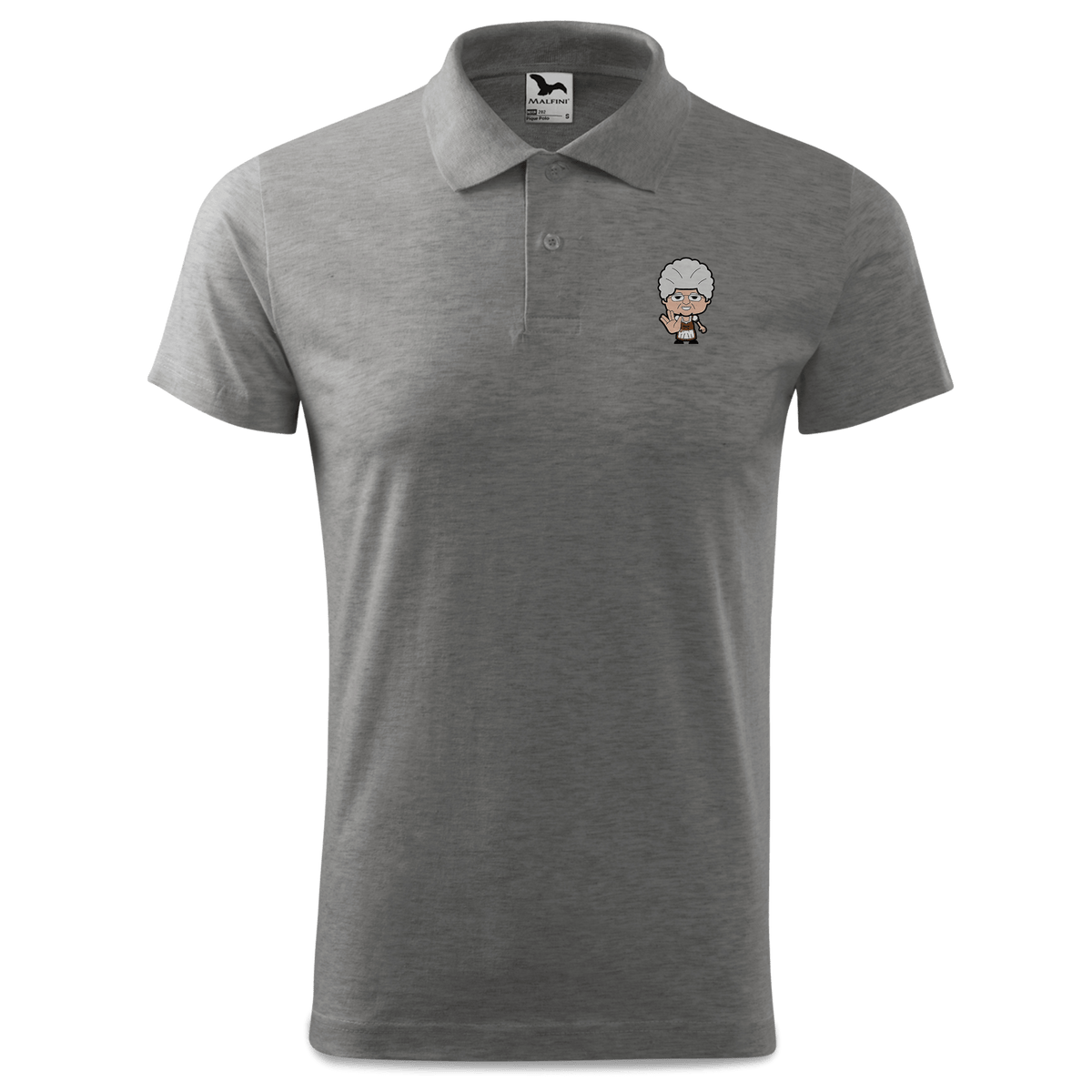 Die Oid Sinzerin Star Trek Fingers Polo Shirt Herren Grau Meliert Leiten Front