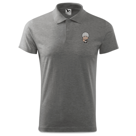 Die Oid Sinzerin Star Trek Fingers Polo Shirt Herren Grau Meliert Leiten Front