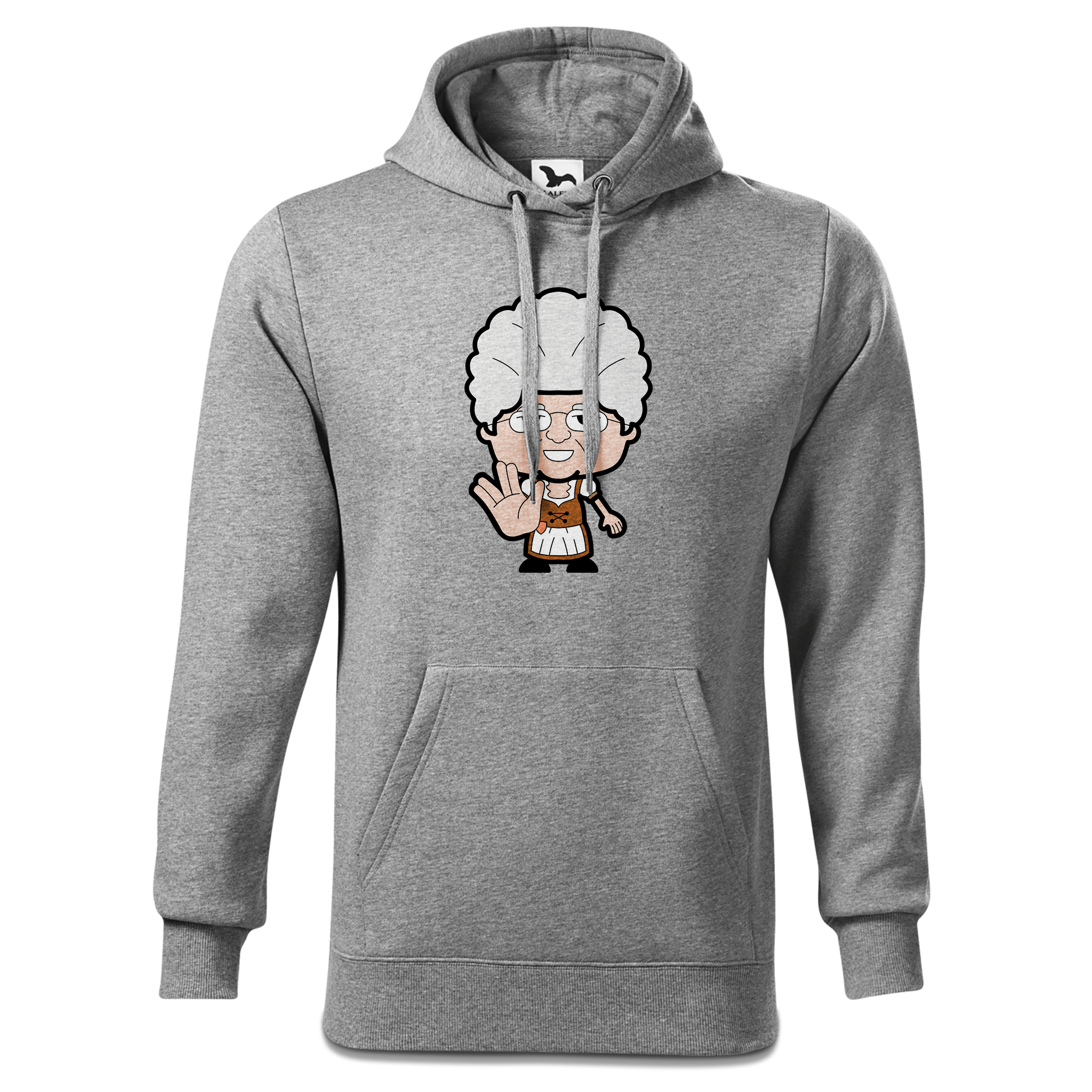 Die Oid Sinzerin Star Trek Fingers Sweatshirt Hoody Herren Grau Meliert Pulvermuehle Front