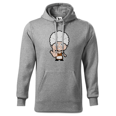 Die Oid Sinzerin Star Trek Fingers Sweatshirt Hoody Herren Grau Meliert Pulvermuehle Front