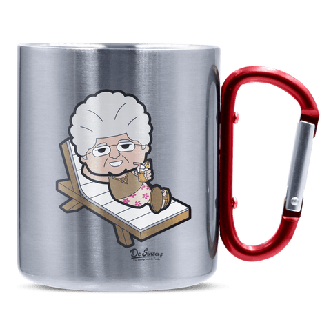 Die Oid Sinzerin Summer Edition Edelstahl Kaffeetasse roter Karabiner 320ml Kitzstein Front
