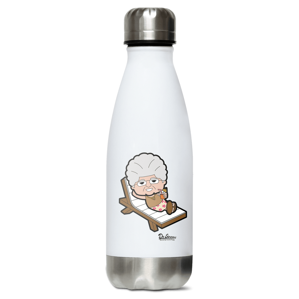 Die Oid Sinzerin Summer Edition Edelstahl Thermoflasche 350ml Weiss Silber Kreuzspitze Front