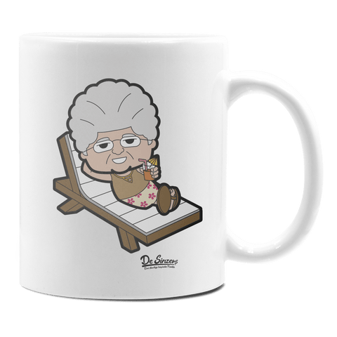 Die Oid Sinzerin Summer Edition Keramik Kaffeetasse 330ml Weiss Rampoldplatte Front