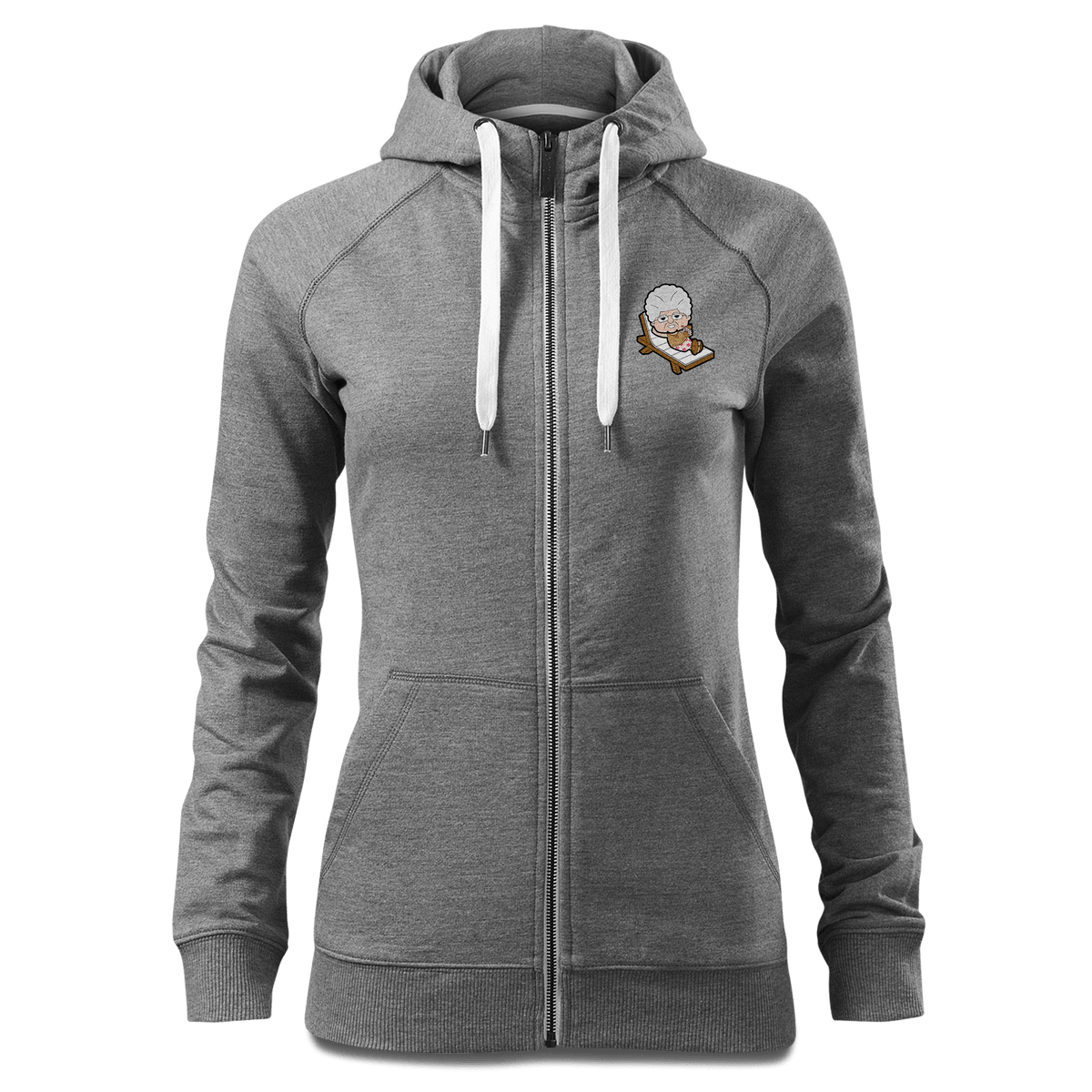 Die Oid Sinzerin Summer Edition Sweatshirt Zip Hoody Damen Grau Meliert Kreut Front