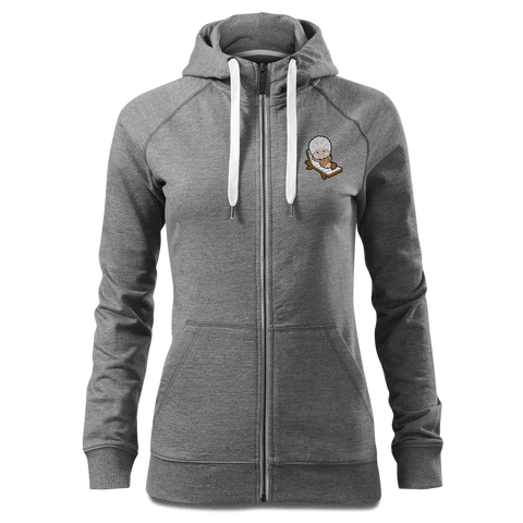 Die Oid Sinzerin Summer Edition Sweatshirt Zip Hoody Damen Grau Meliert Kreut Front