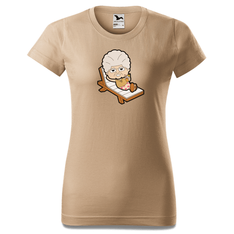 Die Oid Sinzerin Summer Edition T Shirt Damen Sand Entleiten Front