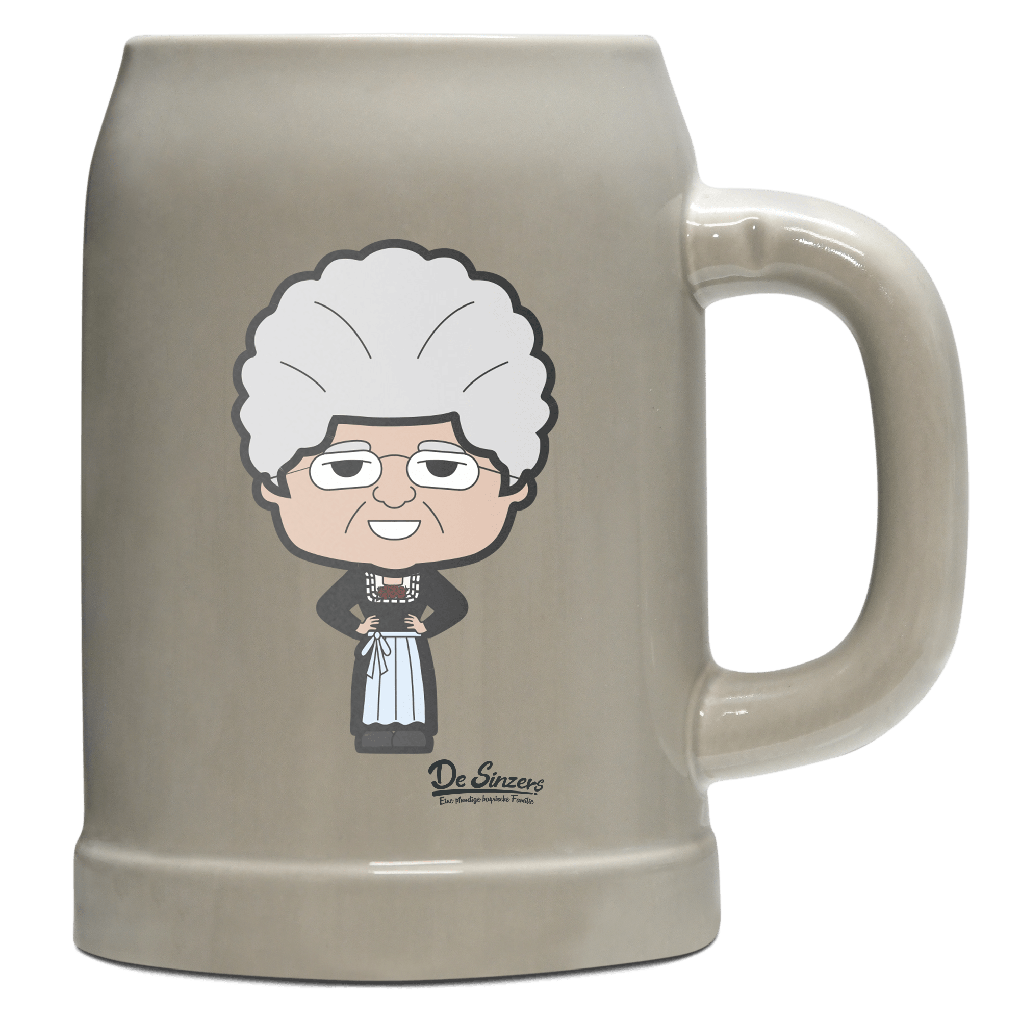 Die Oid Sinzerin Trachtenverein Bierkrug 500ml Grau Watzmann Front