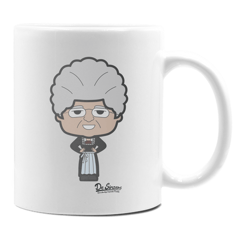 Die Oid Sinzerin Trachtenverein Keramik Kaffeetasse 330ml Weiss Rampoldplatte Front