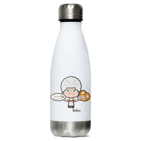Die Oid Sinzerin Weisswurscht und Brezn Edelstahl Thermoflasche 350ml Weiss Silber Kreuzspitze Front