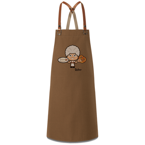 Die Oid Sinzerin Weisswurscht und Brezn Schuerze Braun Haidbichl Front