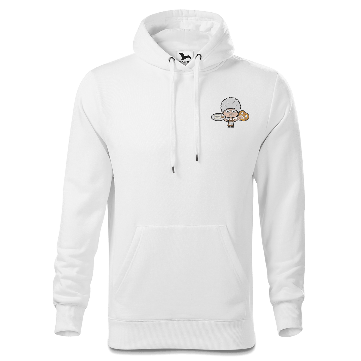 Die Oid Sinzerin Weisswurscht und Brezn Sweatshirt Hoody Herren Weiss Simssee Front