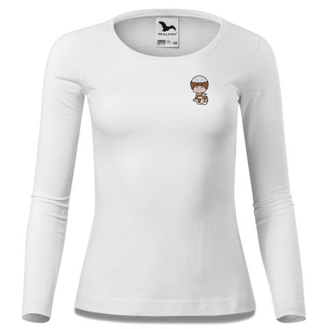 Die Oid Sinzerin Winter Edition Longsleeve Fitted Damen Weiss Kronstauden Front