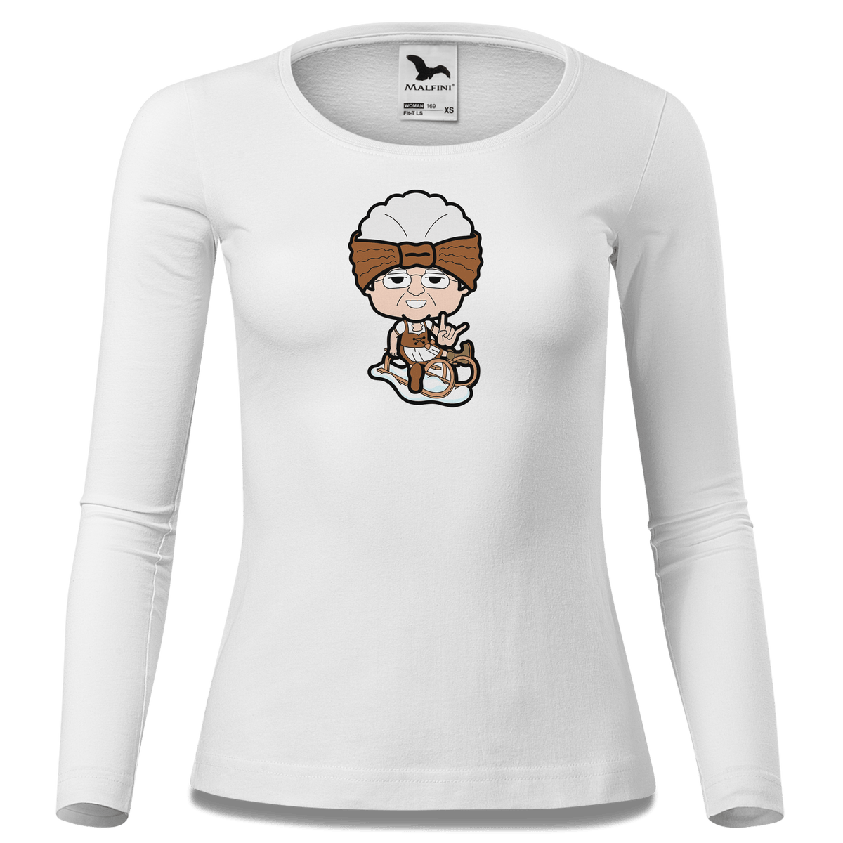 Die Oid Sinzerin Winter Edition Longsleeve Fitted Damen Weiss Neumuehle Front