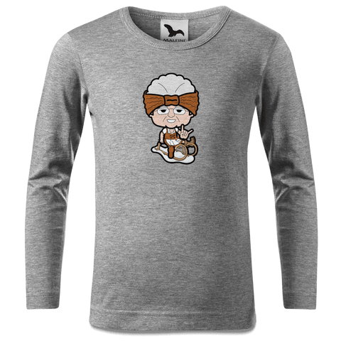 Die Oid Sinzerin Winter Edition Longsleeve Kinder Grau Meliert Waldering Front
