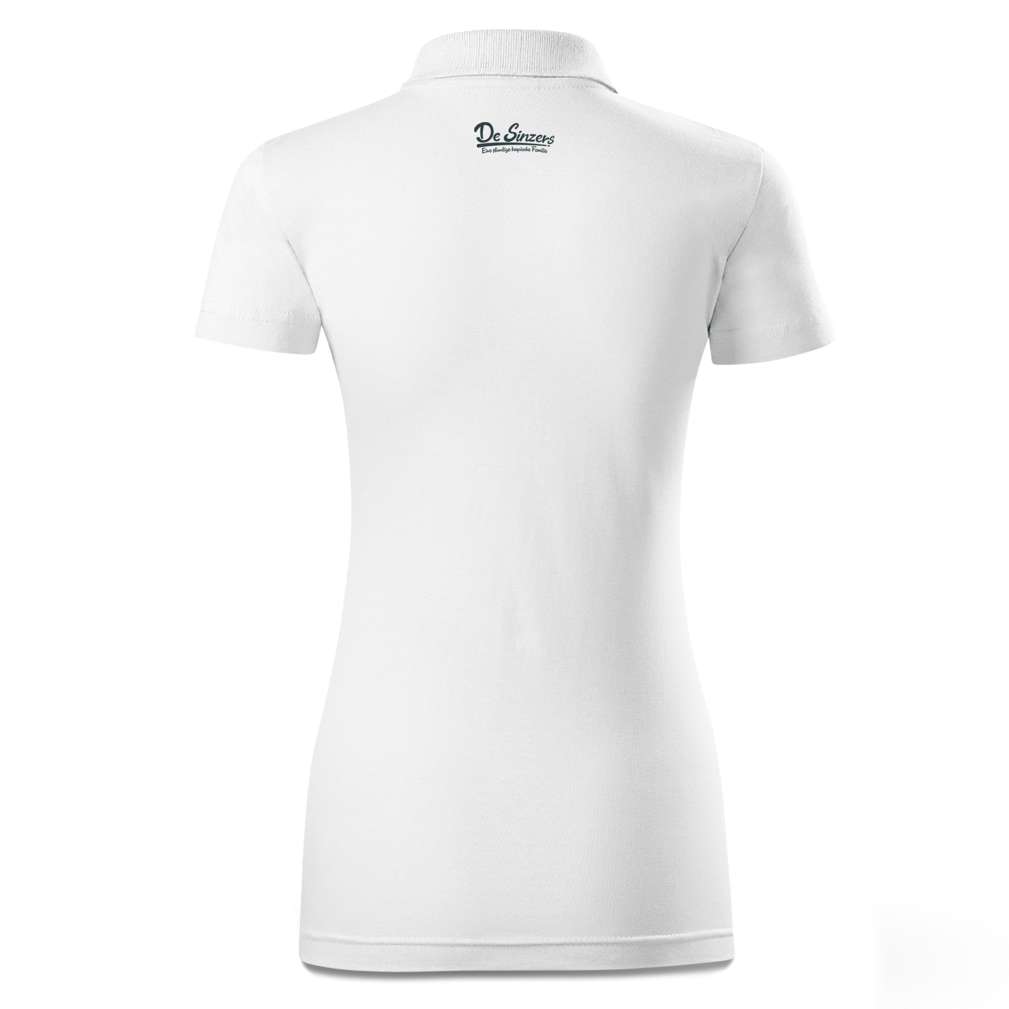 Die Oid Sinzerin Winter Edition Polo Shirt Damen Weiss Simser Weg Back
