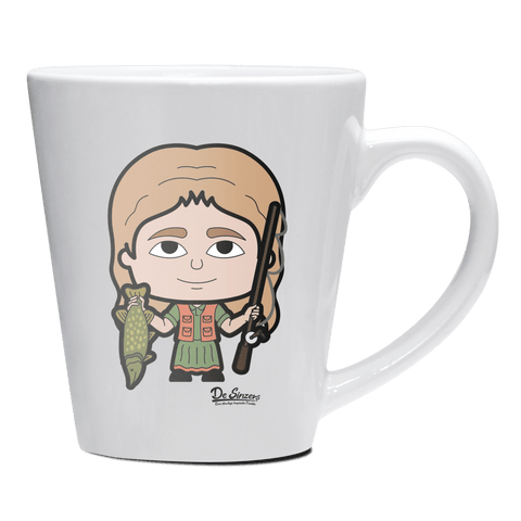 Die Sinzerin Angler Keramik Kaffeetasse 200ml Weiss Herzogstand Front