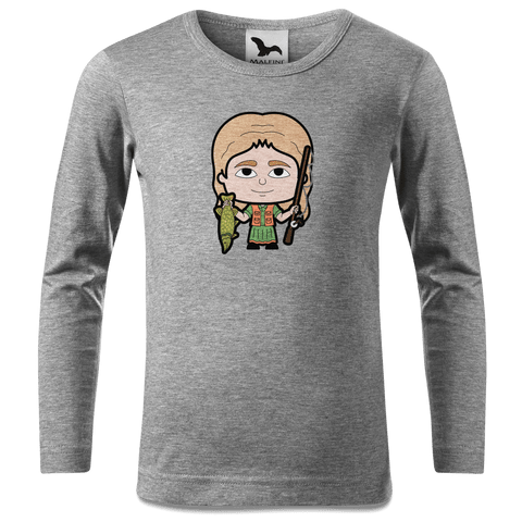 Die Sinzerin Angler Longsleeve Kinder Grau Meliert Waldering Front