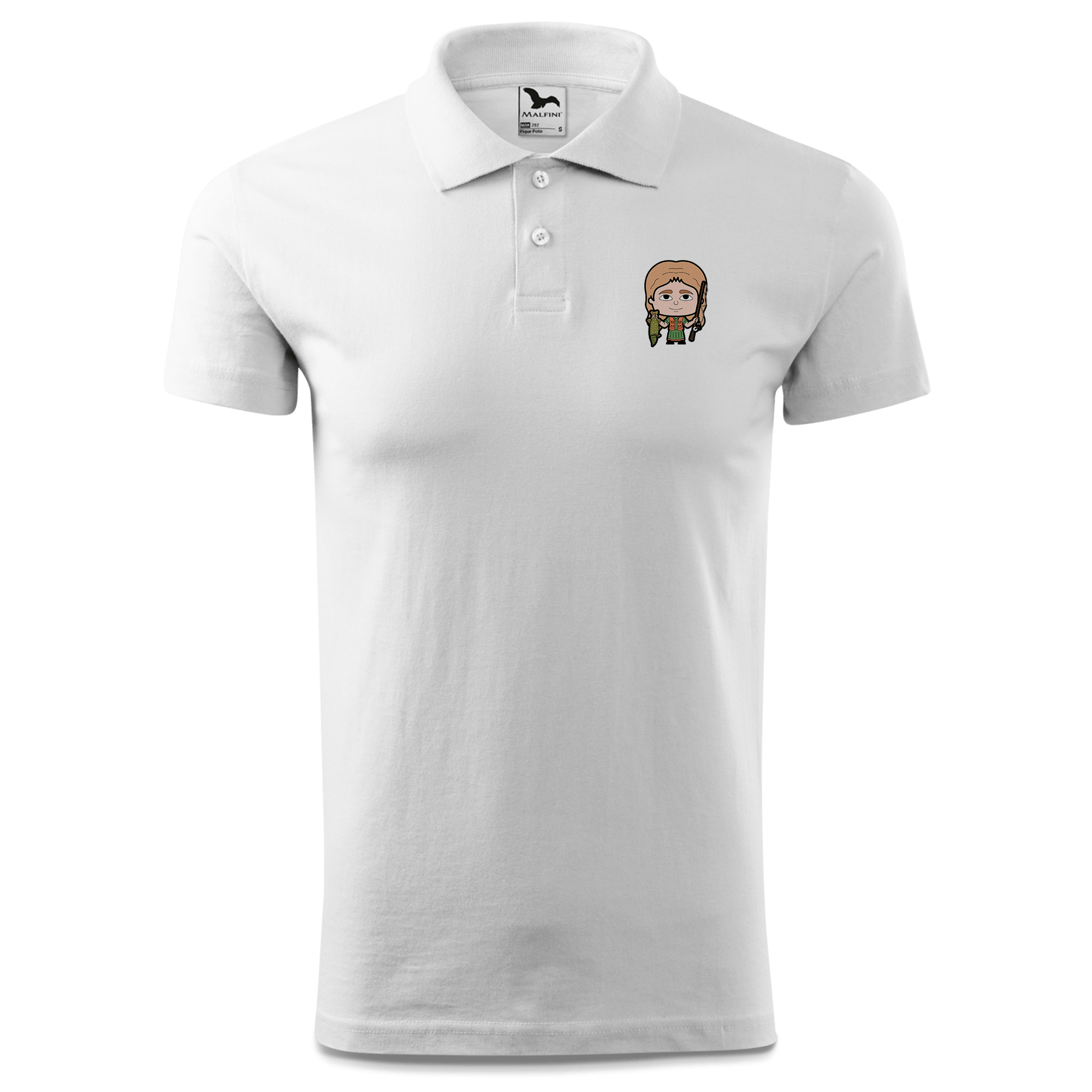 Die Sinzerin Angler Polo Shirt Herren Weiss Murnau Front