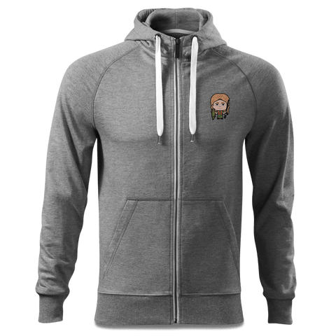 Die Sinzerin Angler Sweatshirt Zip Hoody Herren Grau Meliert Lauterbacherfilze Front 1