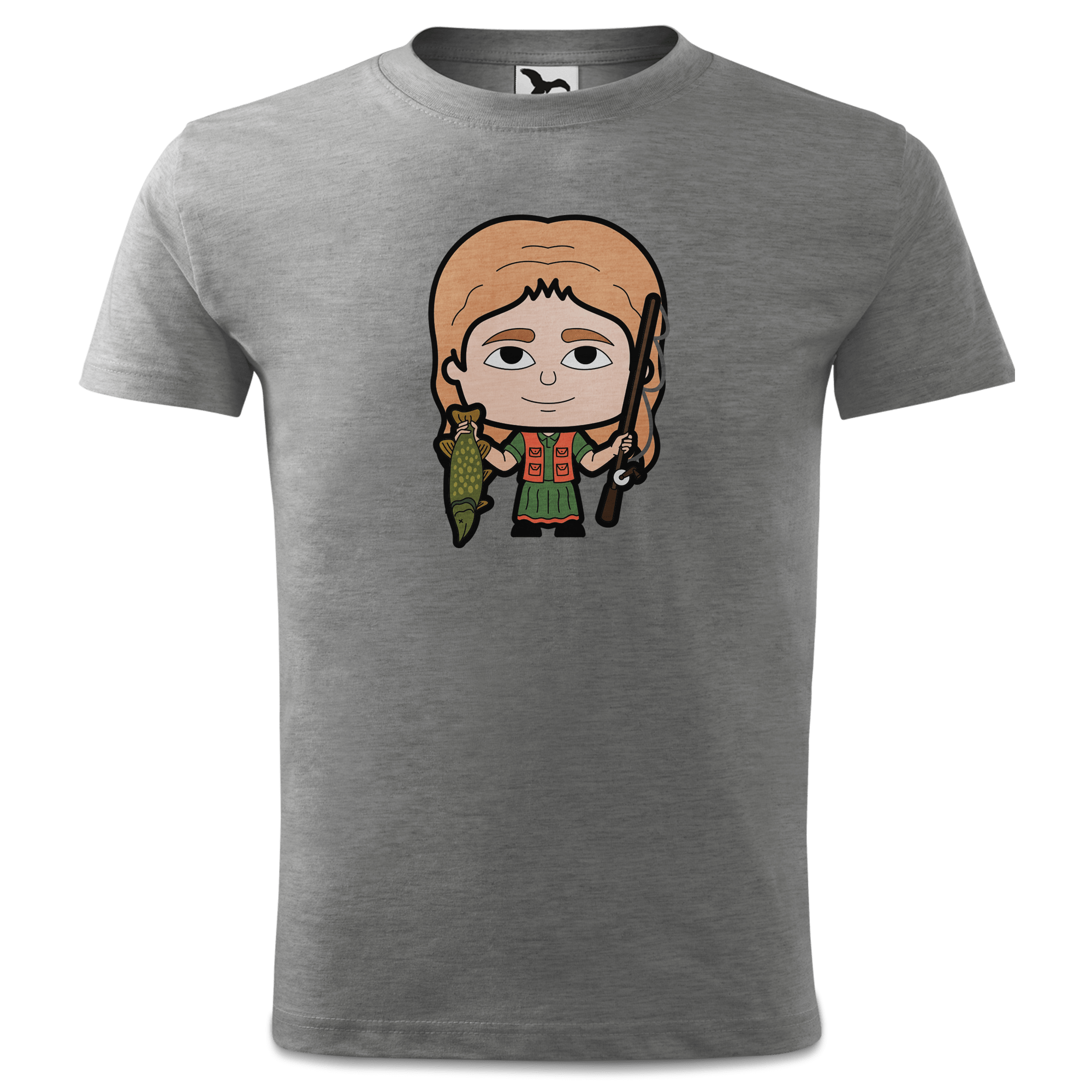 Die Sinzerin Angler T Shirt Kinder Grau Meliert Finkenweg Front